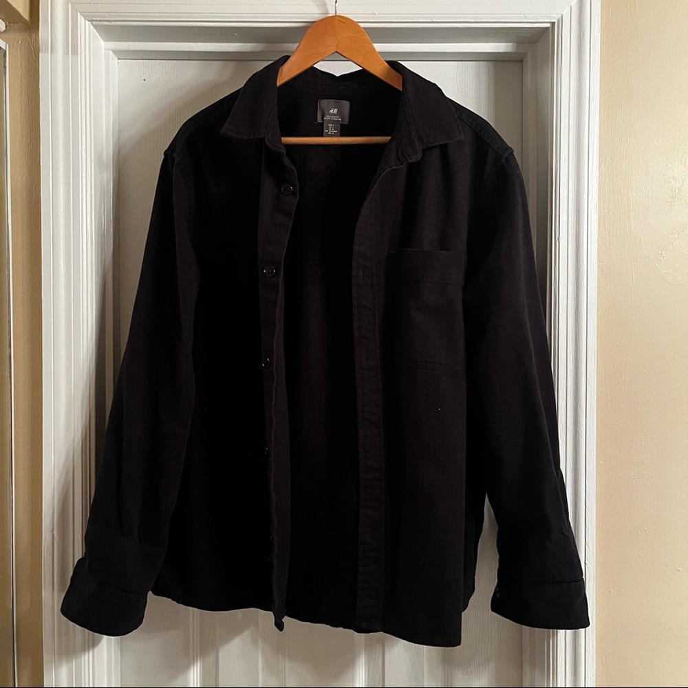 Mens H&M Black Jacket / Work Shirt